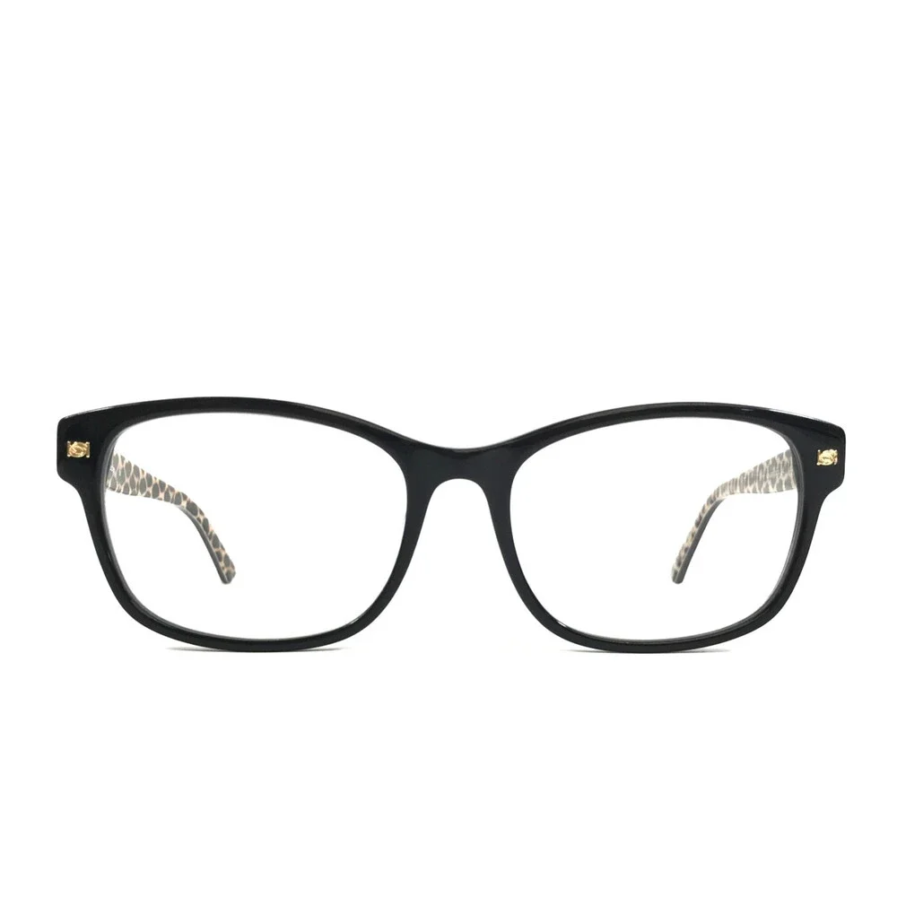 Bebe Eyeglasses Frames BB5193 001 JET Black Brown Leopard Print 53-16-140